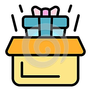 Gift box icon vector flat