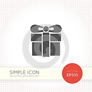 Gift box icon, vector illustration. Flat design style