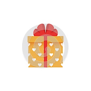 Gift box icon. Vector illustration. Present in flat design.