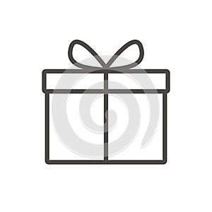 Gift box icon vector. Line present symbol.