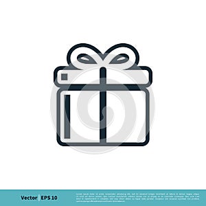 Gift Box Icon Vector Logo Template Illustration Design. Vector EPS 10