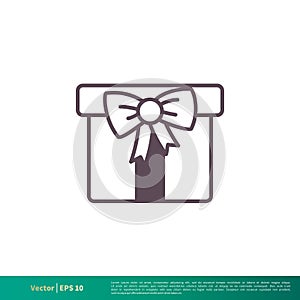 Gift Box Icon Vector Logo Template Illustration Design. Vector EPS 10