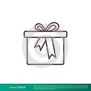 Gift Box Icon Vector Logo Template Illustration Design. Vector EPS 10