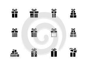 Gift box icons on white background.