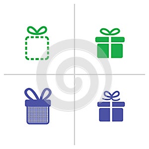 Gift box icons on white background. Vector illustration