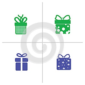 Gift box icons on white background. Vector illustration