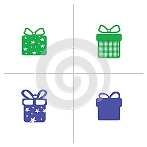 Gift box icons on white background. Vector illustration