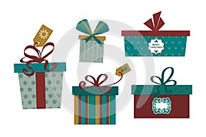 Gift box isolated present vector illustration.