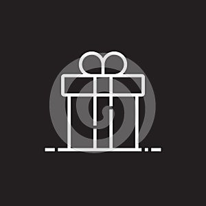 Gift box line icon, outline vector logo illustration, linear pic