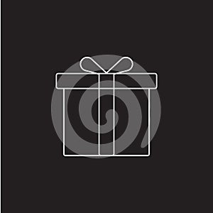 Gift box line icon, outline vector logo illustration, linear pic