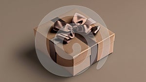 Gift Box Mockup with Bow Mockup. Creative realistic minimal banner