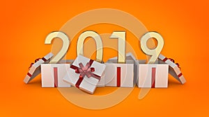 Gift box New Year 2019.