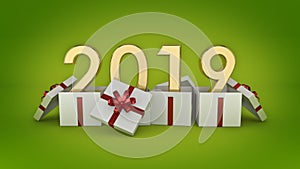 Gift box New Year 2019.