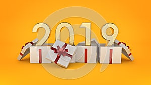 Gift box New Year 2019.
