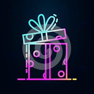 gift box in nolan style icon. Simple thin line, outline vector of birthday icons for ui and ux, website or mobile application