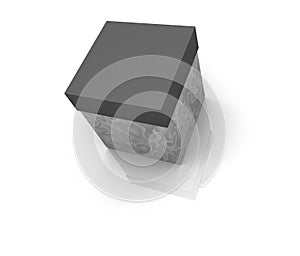 Gift box packaging gray on white background blank