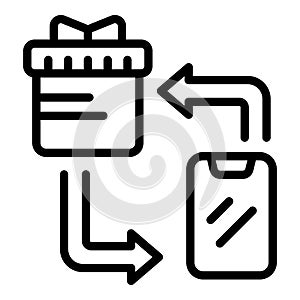 Gift box phone barter icon outline vector. Fashion payment