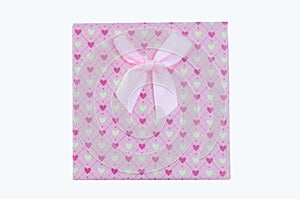 Gift Box pink color on White background,Clipping path photo