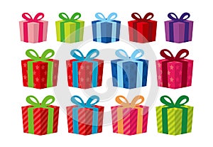 Gift box  present box  vector illustration set