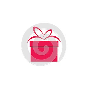Gift box present icon logo design vector template