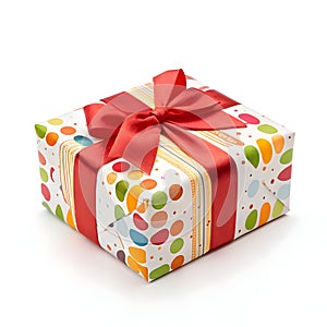 Gift box present isolated on white background