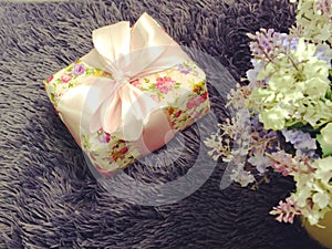 Gift box present with space background