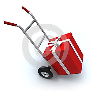 Gift box in push cart