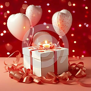 gift box with red ribbon and bow gift box with red ribbon gift box with red hearts