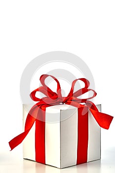 Gift Box Red Satin Ribbon Bow