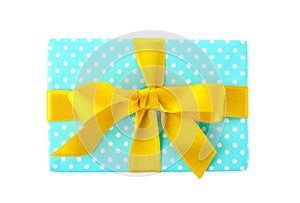 Gift box with ribbon on white background