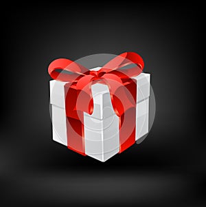 Gift box with ribbons. Vector