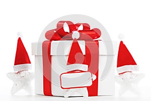 Gift box with santa claus stars