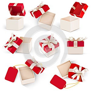 Gift box set vector