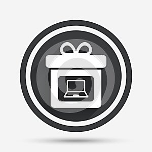 Gift box sign icon. Present symbol.