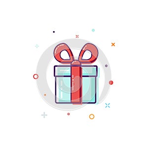 Gift box, surprise concept. Vector illustration isolated on white
