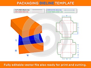 Gift Box Template, With Lid Die line Template SVG, Ai, EPS, PDF, JPEG, PNG files