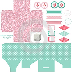 Gift box template party set