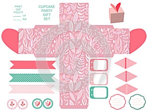 Gift box template party set