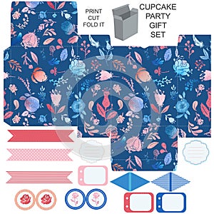 Gift box template party set