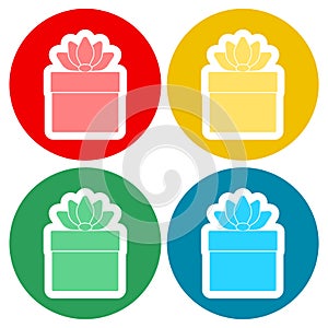 Gift box, Vector icons set
