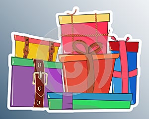 Gift Boxes collection cartoon design. Vector illustration