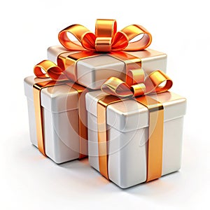 Gift boxes 3D icon isolated on white background