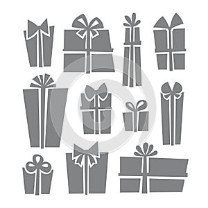 Gift boxes icon set