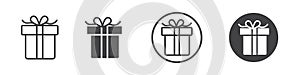 Gift boxes icon thin line illustration