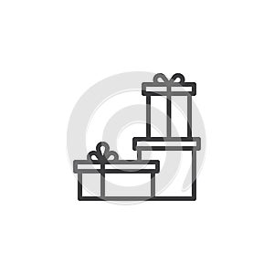 Gift boxes line icon