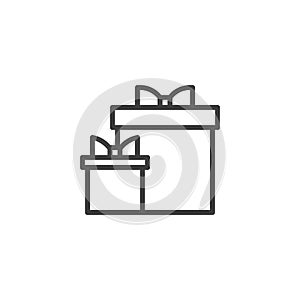 Gift boxes line icon