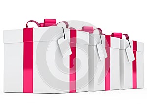 Gift boxes pink ribbon