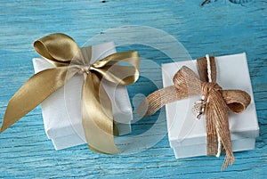 Gift boxes with ribbon