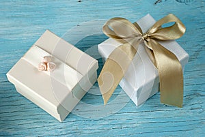 Gift boxes with ribbon