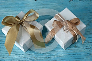 Gift boxes with ribbon